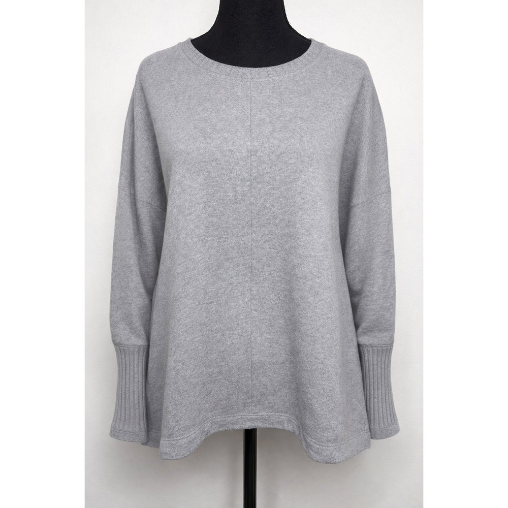Cabi Cool Off Sweatshirt Medium Gray 100% Cotton Tunic Relaxed Knit NWOT #6333